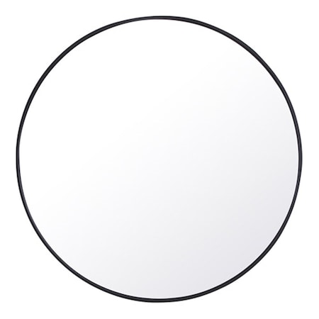 Doba-Bnt 42 in. Eternity Metal Frame Round Mirror, Black SA2221763